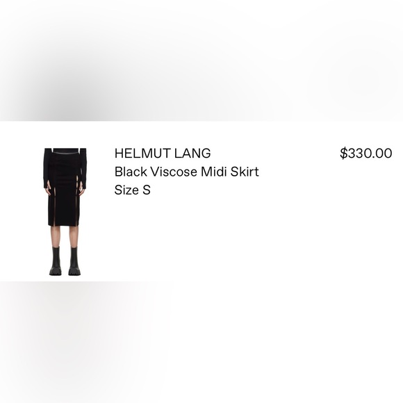 Helmut Lang Black Viscose Midi Skirt - Picture 6 of 6